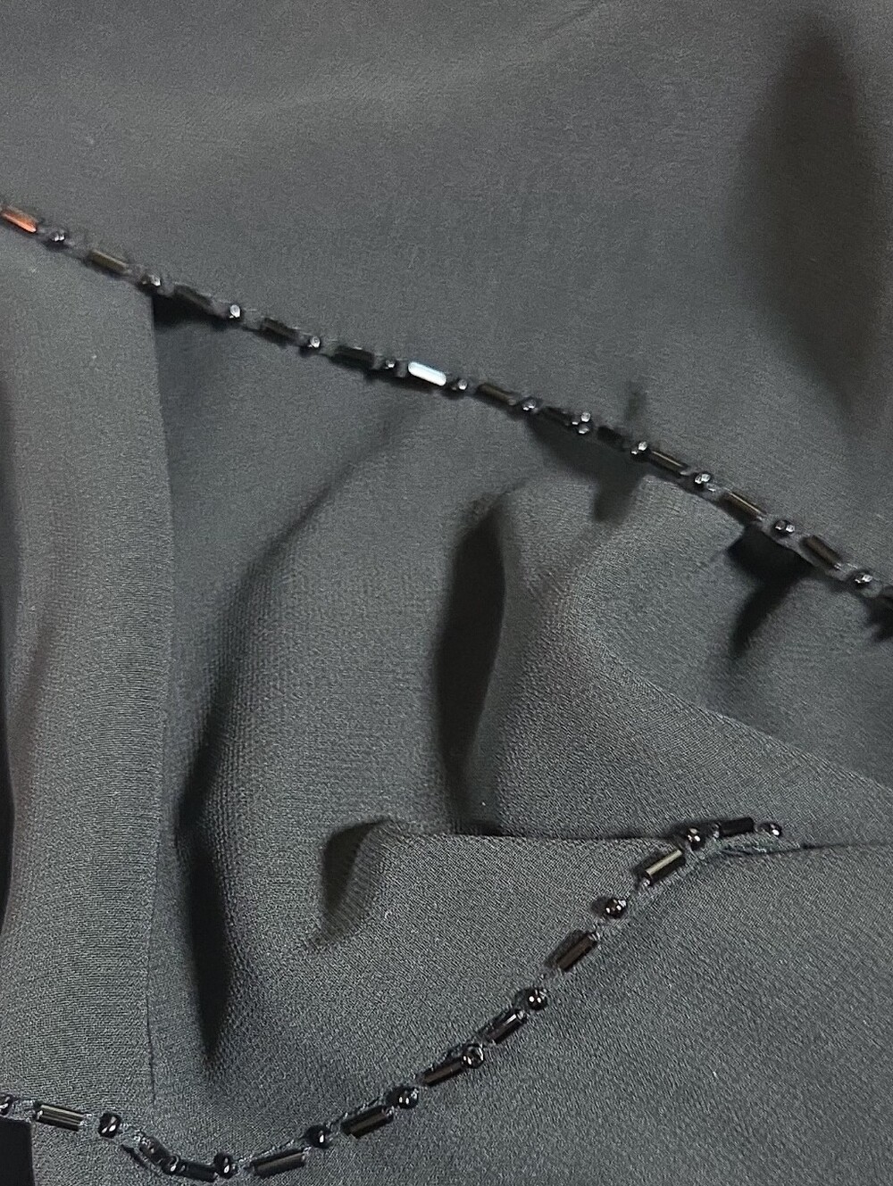 Black Tiered Beaded Layers Sleeveless Dress Whimsygoth Party - Picture 3 of 8